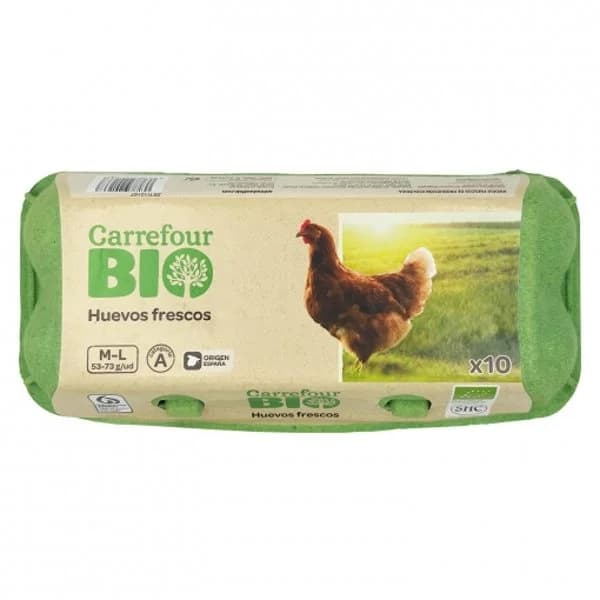Huevos Ecológicos Carrefour Bio 10 ud. - 10 ud - Imagen del producto en Findit
