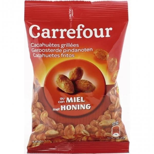 Cacahuetes tostados con miel Carrefour 125 g. - 0.13 kg - Imagen del producto en Findit