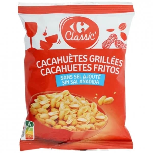 Cacahuetes fritos sin sal añadida Classic Carrefour 200 g. - 0.2 kg - Imagen del producto en Findit