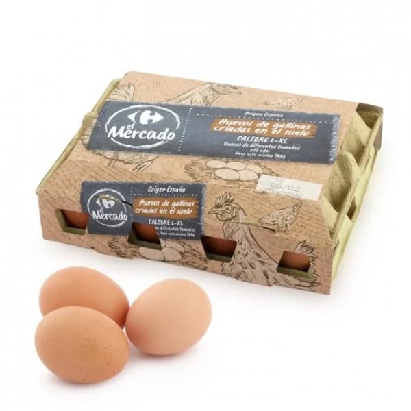 Huevos Frescos Carrefour El Mercado 12 ud. - 12 ud - Imagen del producto en Findit