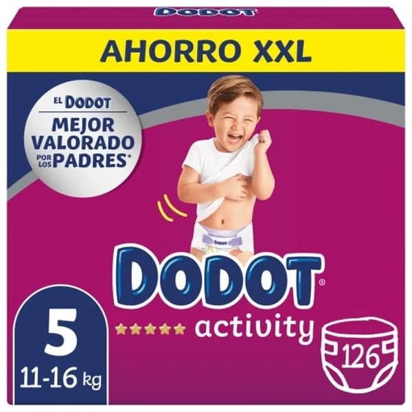 Pañal 11-16 kg Talla 5 Box XXL DODOT Activity, caja 126 uds - 125 ud - Imagen del producto en Findit
