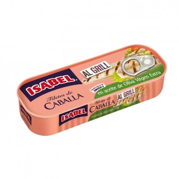 Caballa en aceite de oliva al gril ISABEL, lata 120 g - 0.12 kg - Imagen del producto en Findit