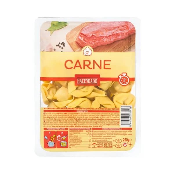 Pasta fresca tortellini carne Hacendado - 0.25 kg - Imagen del producto en Findit