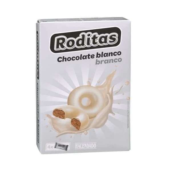 Galletas Roditas bañadas con chocolate blanco Hacendado - 0.3 kg - Imagen del producto en Findit