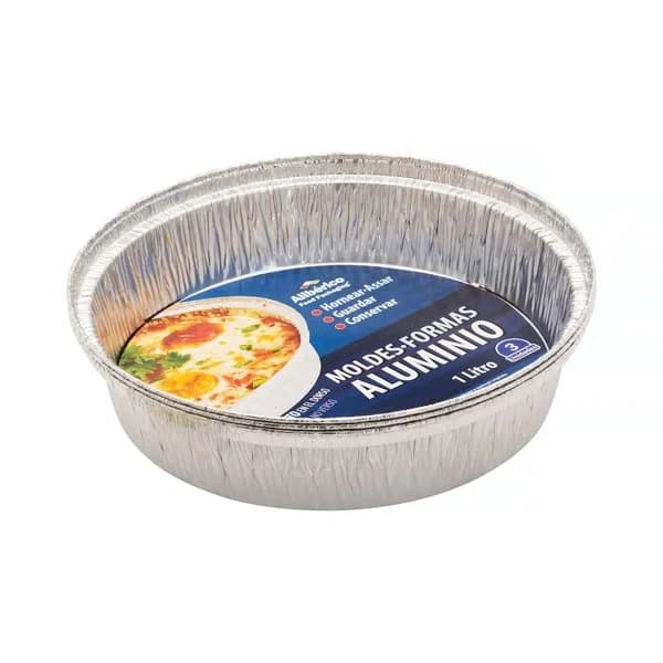 Molde de Aluminio Redondo 1L Alibérico - 3 ud - Imagen del producto en Findit
