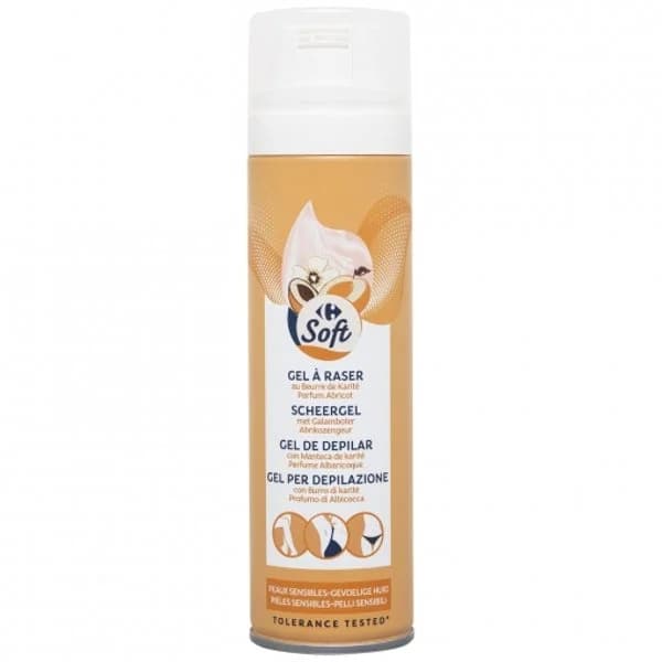 Gel de depilar piel sensible con manteca de karité perfume albaricoque Carrefour Soft 200 ml. - 0.2 l - Imagen del producto en Findit