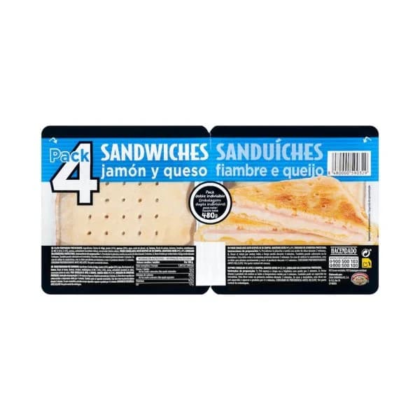 Sándwiches jamón y queso Hacendado - 0.48 kg - Imagen del producto en Findit