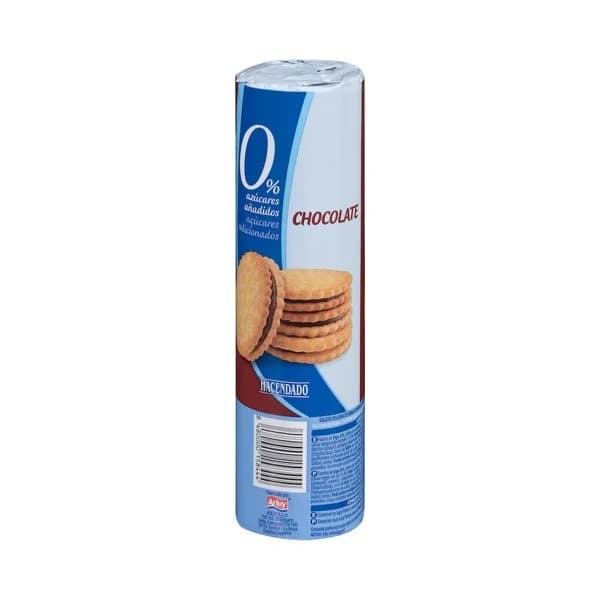 Galletas rellenas de chocolate Hacendado 0% azúcares añadidos - 0.25 kg - Imagen del producto en Findit