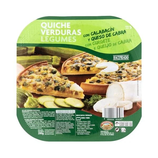 Quiche verduras Hacendado con calabacín y queso de cabra - 1 ud - Imagen del producto en Findit