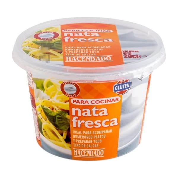 Nata fresca para cocinar Hacendado - 0.2 kg - Imagen del producto en Findit