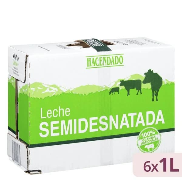 Leche semidesnatada Hacendado - 6 l - Imagen del producto en Findit