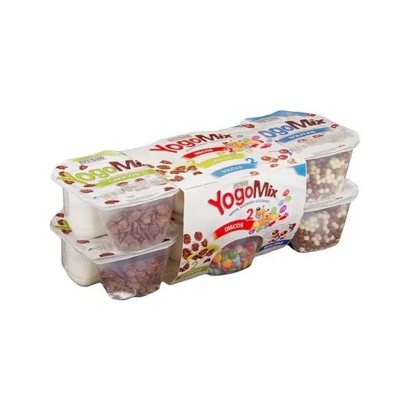 Yogur azucarado YogoMix Hacendado variado de copos maíz bolitas y disquitos chocolateados - 0.9 kg - Imagen del producto en Findit