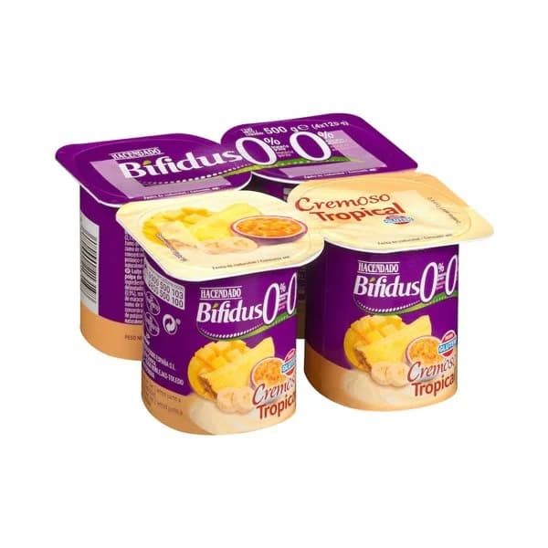 Bífidus cremoso desnatado Tropical Hacendado 0% m.g. 0% sin azúcares añadidos - 0.5 kg - Imagen del producto en Findit
