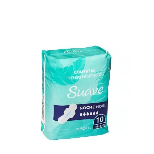 Compresa con alas noche Deliplus Suave - 10 ud - Imagen del producto en Findit