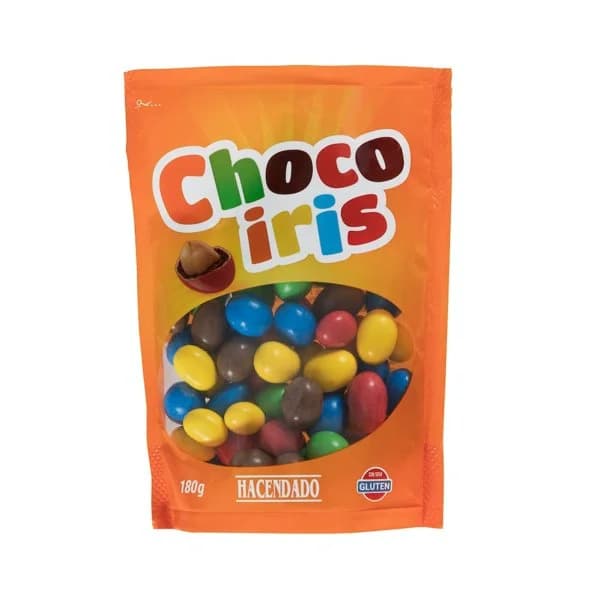 Cacahuetes Chocoiris Hacendado bañados de chocolate con leche coloreados - 0.18 kg - Imagen del producto en Findit