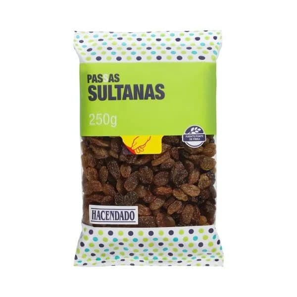 Pasas sultanas sin semillas Hacendado - 0.25 kg - Imagen del producto en Findit