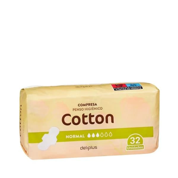 Compresa con alas normal Deliplus Cotton - 31.78 ud - Imagen del producto en Findit