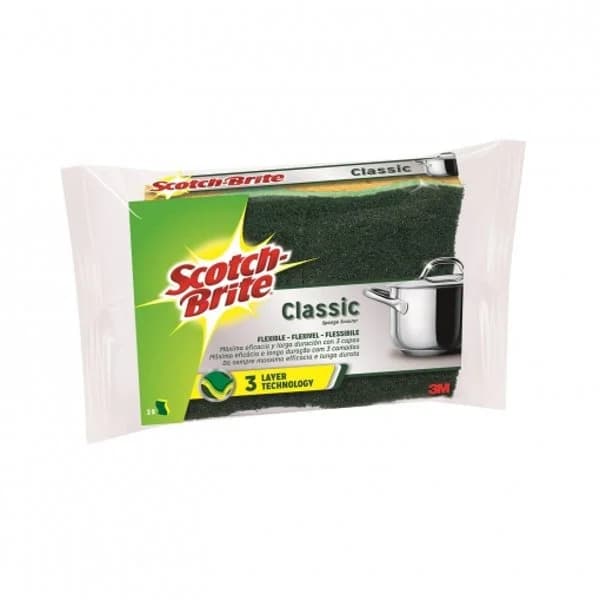 Estropajo fibra verde classic 3 capas SCOTCH BRITE, pack 1unid. - 1 ud - Imagen del producto en Findit