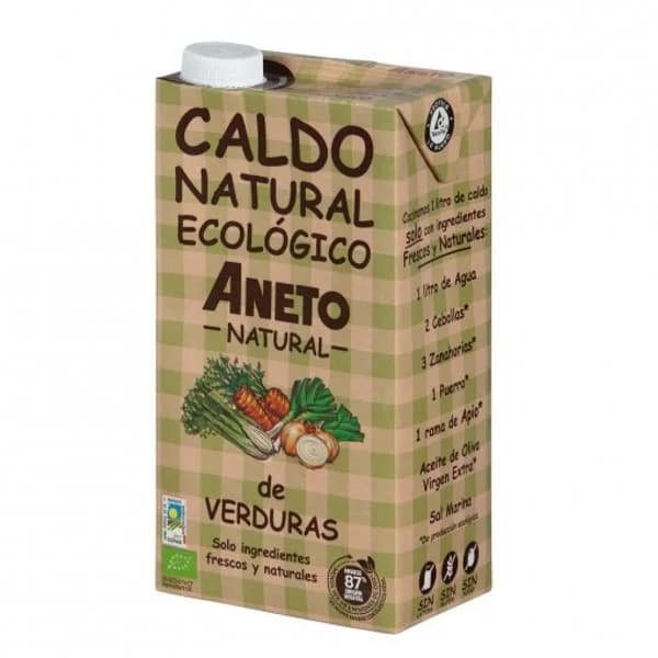 Caldo eco de verduras ANETO, brik 1 litro - 1 ud - Imagen del producto en Findit
