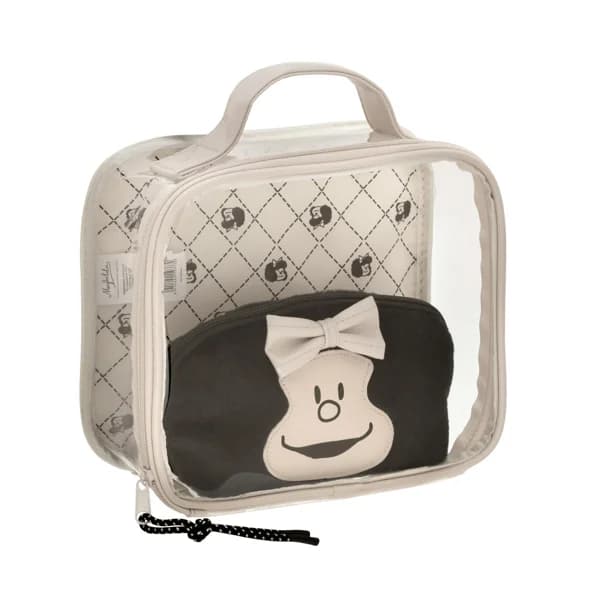 Neceser transparente doble Mafalda grande con asa - 1 ud - Imagen del producto en Findit