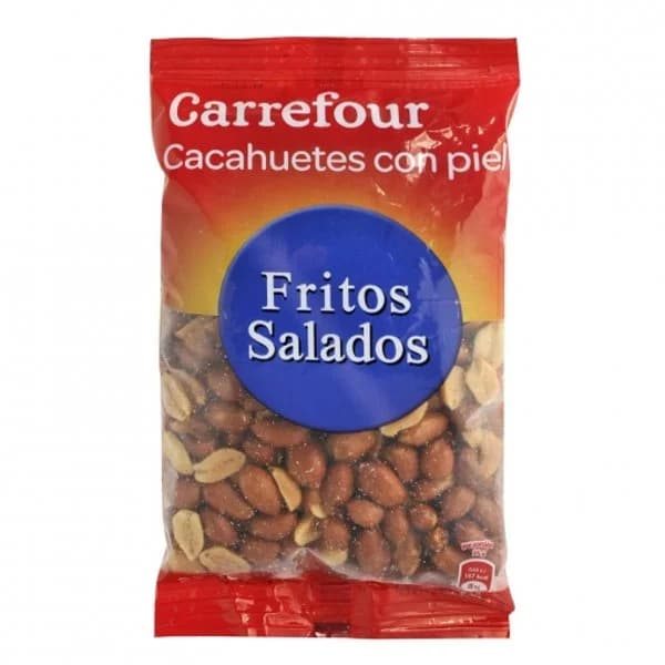 Cacahuetes fritos y salados con piel Classic Carrefour 200 g. - 0.2 kg - Imagen del producto en Findit