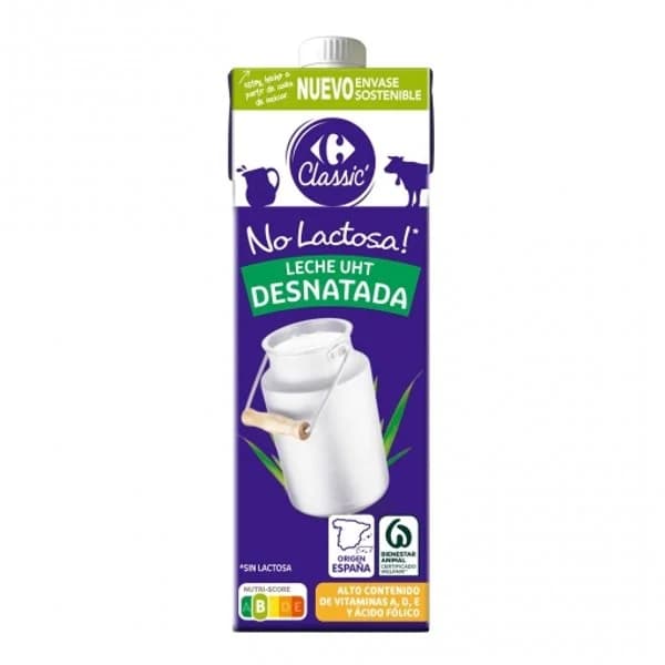 Leche desnatada Carrefour sin lactosa brik 1 l. - 1 l - Imagen del producto en Findit