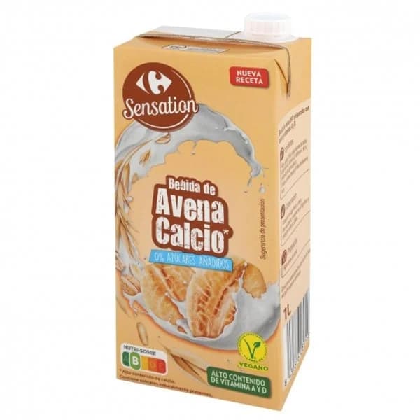 Bebida de avena calcio sin azúcar añadido Carrefour brik 1 l. - 1 l - Imagen del producto en Findit