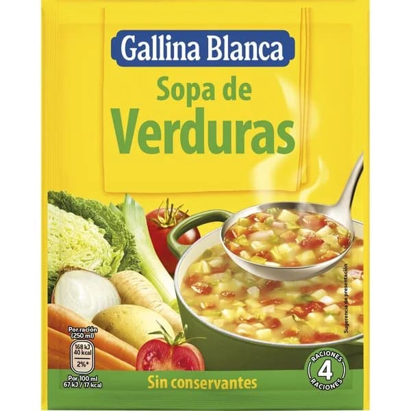 Sopa de verduras GALLINA BLANCA, sobre 51 g - 0.05 ud - Imagen del producto en Findit