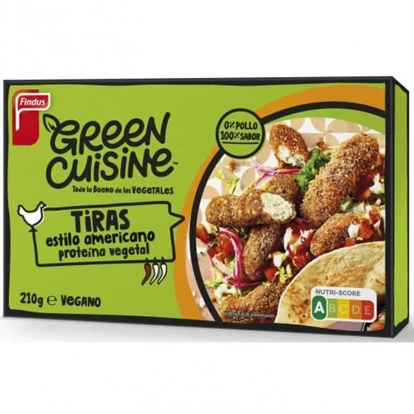 Tiras 0% pollo GREEN CUISINE, caja 210 g - 0.21 kg - Imagen del producto en Findit
