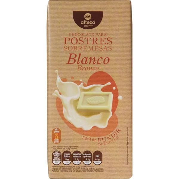 Chocolate Blanco Fundir Postres - 0.2 kg - Imagen del producto en Findit