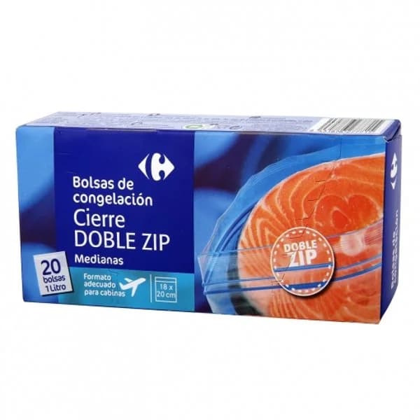 Bolsas de congelación cierre doble zip medianas Expert Carrefour 20 ud. - 20 ud - Imagen del producto en Findit