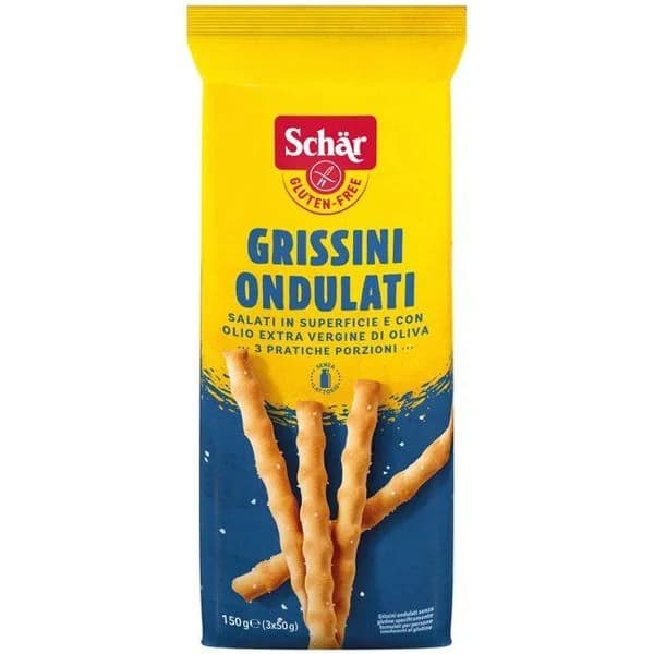 Grissini ondulati sin gluten SCHAR, paquete 150 g - 0.15 kg - Imagen del producto en Findit