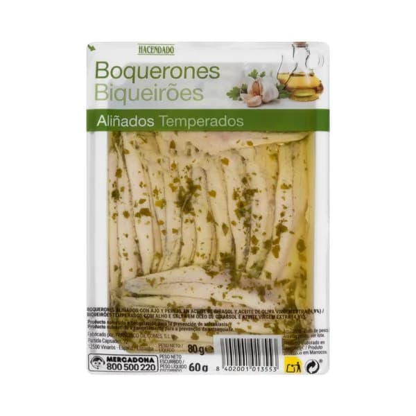 Boquerones aliñados Hacendado - 0.06 kg - Imagen del producto en Findit