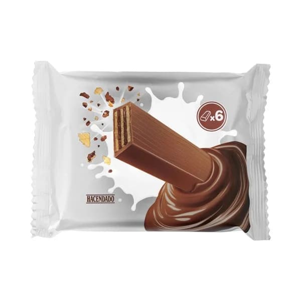 Barritas crujientes Hacendado recubiertas de chocolate con leche - 0.13 kg - Imagen del producto en Findit