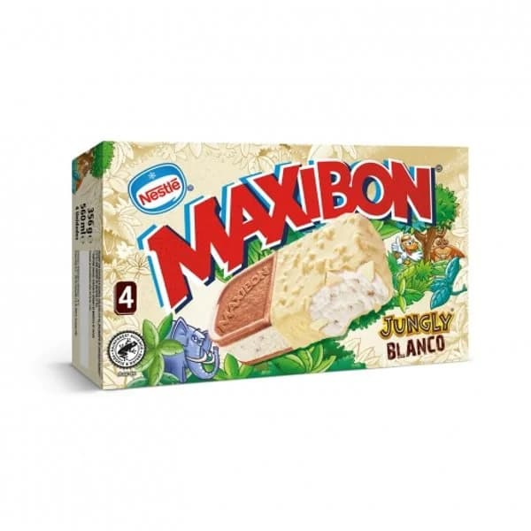 Maxibon Jungly Blanco Nestlé 4 ud. - 4.01 ud - Imagen del producto en Findit