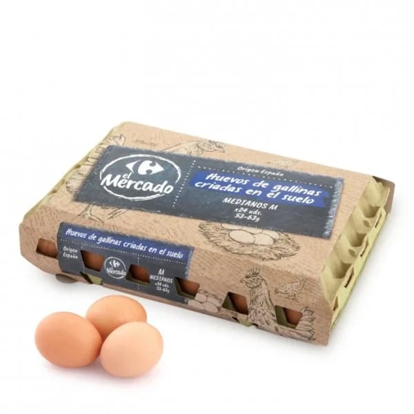 Huevos Frescos Carrefour El Mercado 24 ud. - 24.05 ud - Imagen del producto en Findit