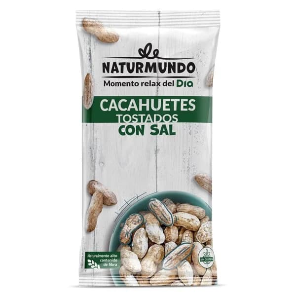 Cacahuetes con cáscara salados Naturmundo de Dia bolsa 250 g - 0.25 ud - Imagen del producto en Findit