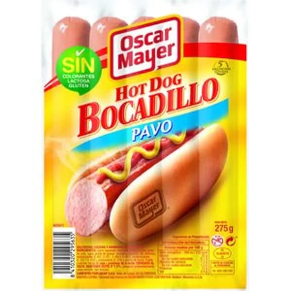 Salchicha de pavo para hot dog 5 unidades 275 g - 1 ud - Imagen del producto en Findit