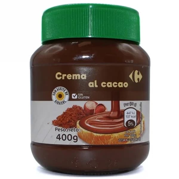 Crema de cacao con avellanas Carrefour sin gluten 400 g. - 0.4 kg - Imagen del producto en Findit