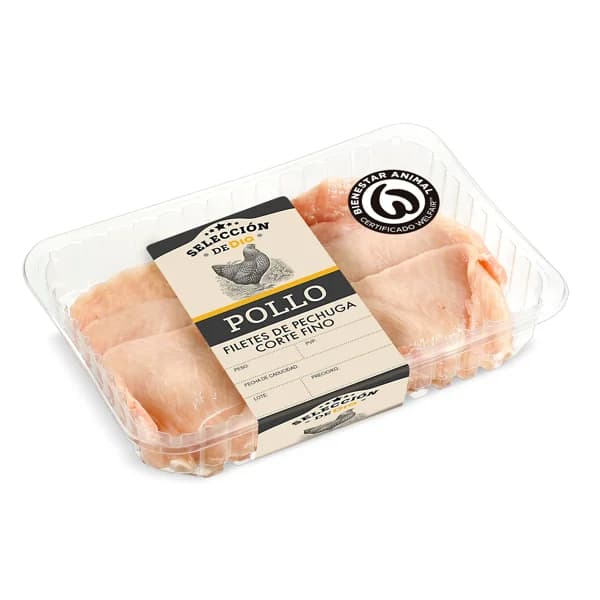 Filetes de pechuga de pollo corte fino Selección de Dia bandeja 450 g aprox. - 0.69 kg - Imagen del producto en Findit