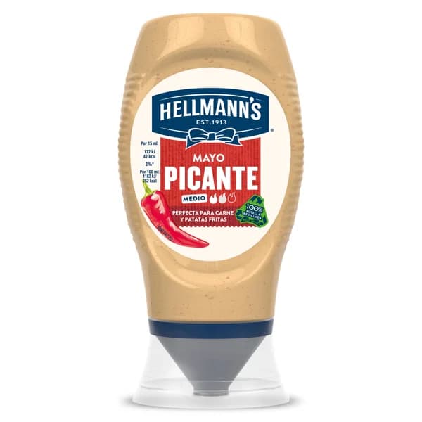 Mayonesa picante Hellmanns bote 250 ml - 0.25 ud - Imagen del producto en Findit