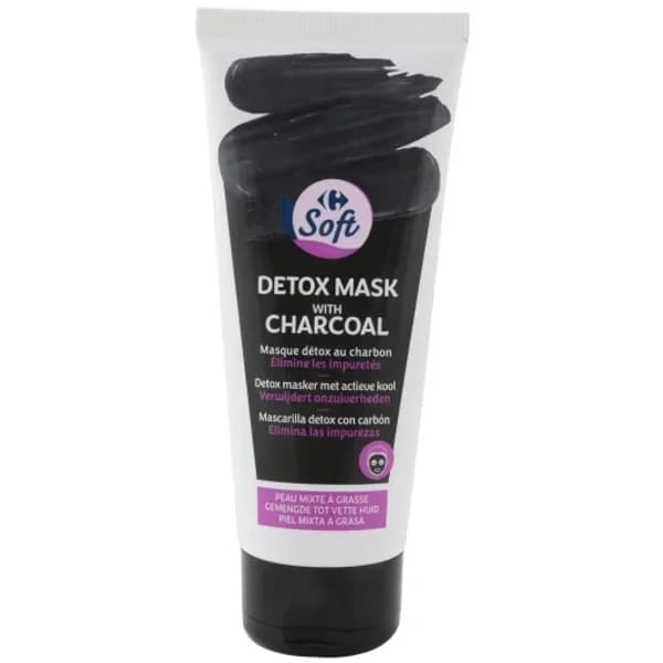 Mascarilla facial détox con carbón piel mixta a grasa Carrefour Soft 100 ml. - 0.1 l - Imagen del producto en Findit
