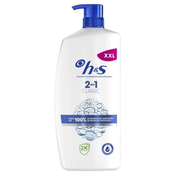 Champú y acondicionador anticaspa classic 2 en 1 H&S 1000 ml. - 1 l - Imagen del producto en Findit