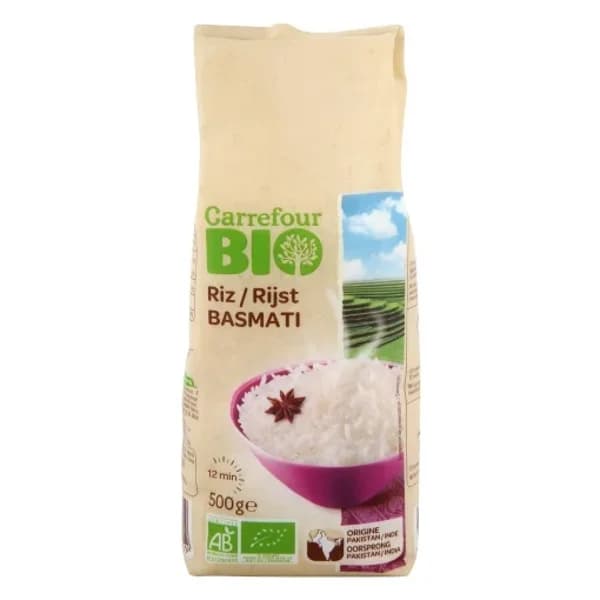 Arroz basmati ecológico Carrefour Bio 500 g. - 0.5 kg - Imagen del producto en Findit