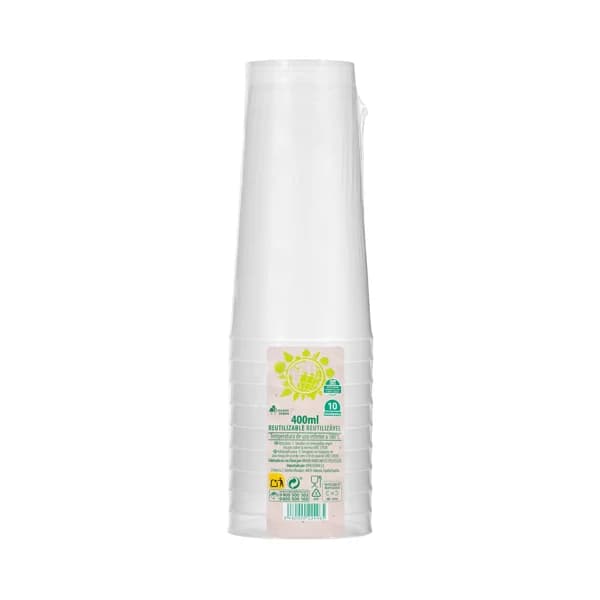 Vasos medianos de plástico Bosque Verde reutilizables - 10 ud - Imagen del producto en Findit