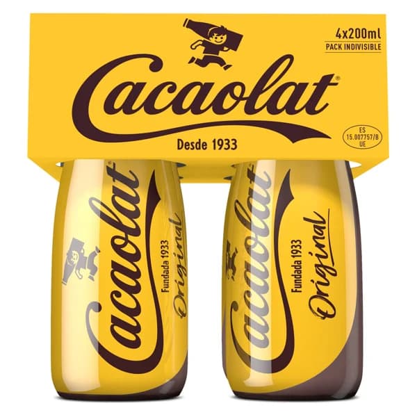 Batido de chocolate Cacaolat pack 4 x 200 ml - 0.8 l - Imagen del producto en Findit