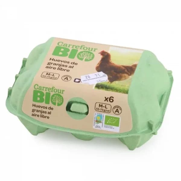 Huevos M-L ecológicos Carrefour Bio 6 ud. - 72 ud - Imagen del producto en Findit