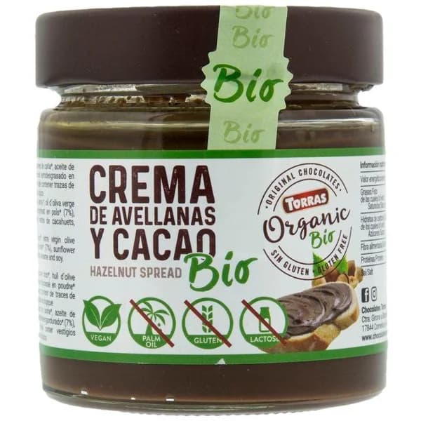 Crema de Cacao con Avellanas Orgánica TORRAS, 200G - 0.2 kg - Imagen del producto en Findit