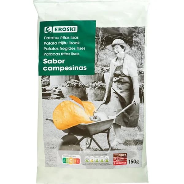 Patatas lisas campesinas EROSKI, bolsa 150g - 0.15 kg - Imagen del producto en Findit