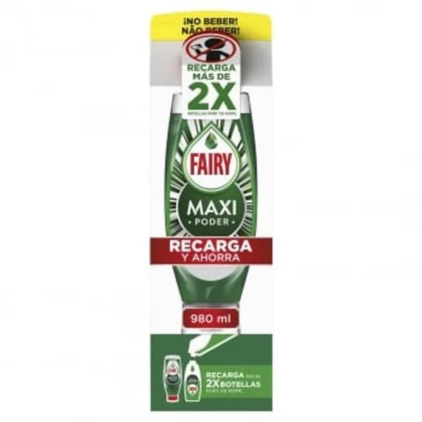 Lavavajillas a mano maxi poder Fairy 980 ml. - 0.98 l - Imagen del producto en Findit
